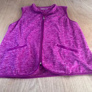 Susan Graver Pink Zip-Up Fleece Vest 2X Sleeveless Pockets